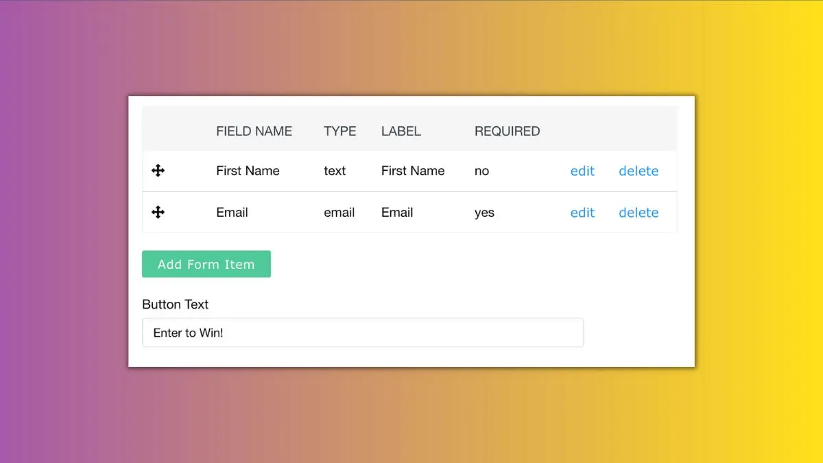 Lead generation form builder